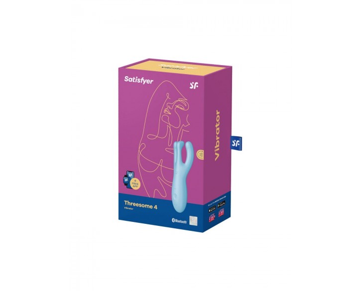 Кліторальний смарт вібратор Satisfyer Threesome 4 Blue з трьома пальчиками