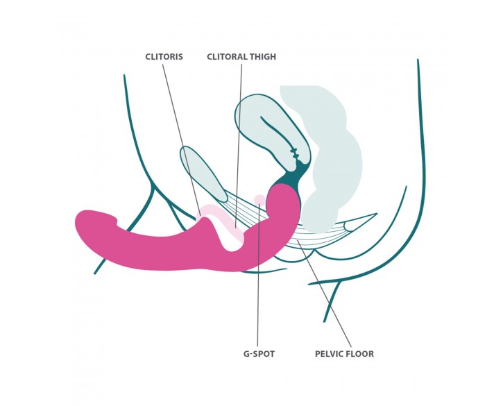 Безремінний страпон Fun Factory SHARE LITE blackberry, регульований, полегшена модель