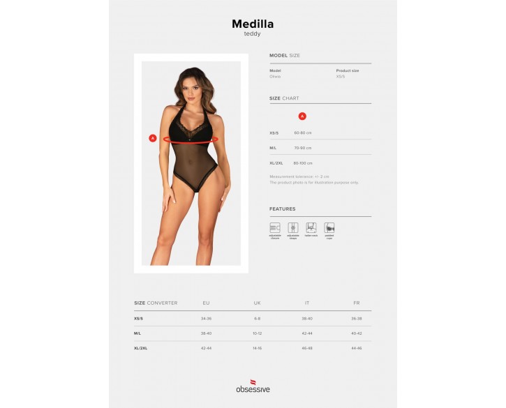 Боді Obsessive Medilla teddy XS/S