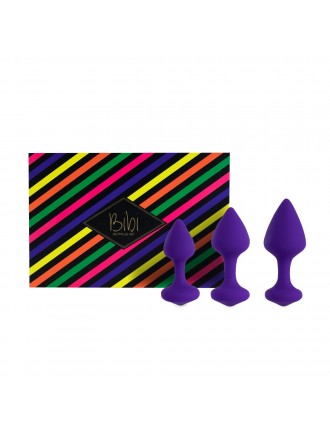 Набір силіконових анальних пробок FeelzToys - Bibi Butt Plug Set 3 pcs Purple