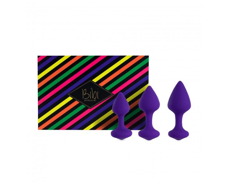 Набір силіконових анальних пробок FeelzToys - Bibi Butt Plug Set 3 pcs Purple