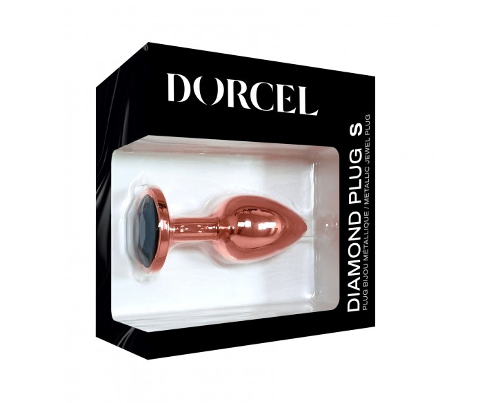 Металева анальна пробка із прикрасою у вигляді кристалу Dorcel - Diamond Plug Rose Gold S