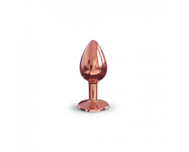 Металева анальна пробка із прикрасою у вигляді кристалу Dorcel - Diamond Plug Rose Gold S