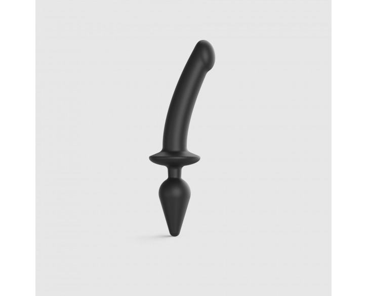 Анальна пробка з дилдо 2в1 Strap-On-Me SWITCH PLUG-IN DILDO Black XXL, діаметр 5,2/3,9 см