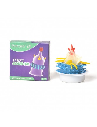 Насадка на член Recare Spike Condom Purple (презерватив з вусиками та рядами шипів)