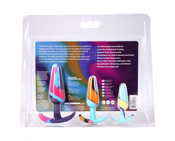 Набір анальних пробок Doc Johnson Mood Naughty 1 Kaleidoscope Trainer Set