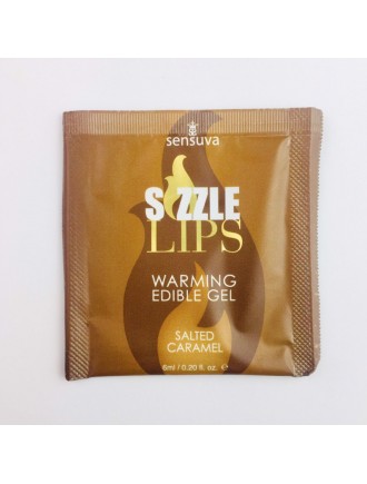 Пробник масажного гелю Sensuva - Sizzle Lips Salted Caramel (6 мл)