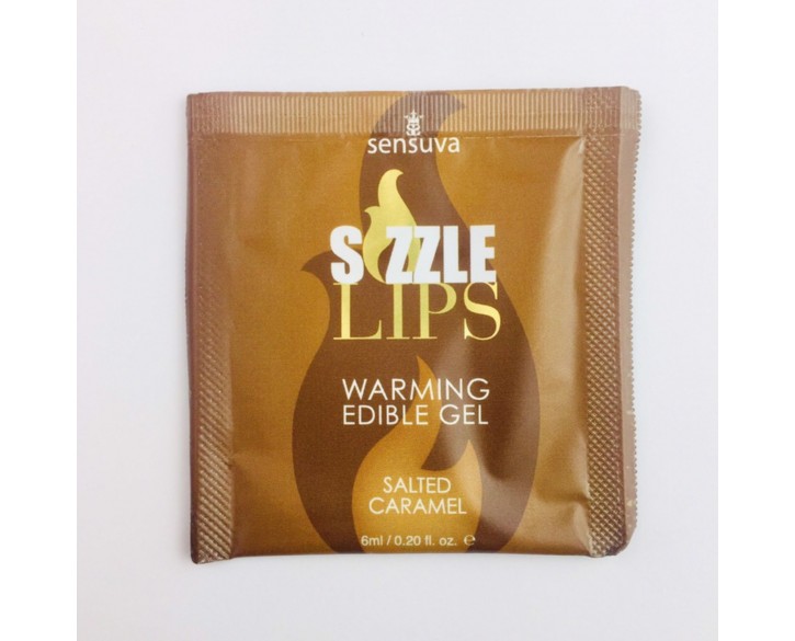 Пробник масажного гелю Sensuva - Sizzle Lips Salted Caramel (6 мл)