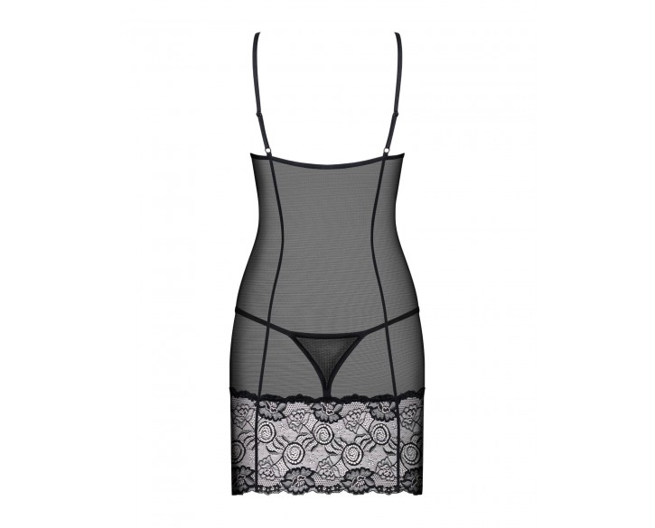 (SALE) Сорочка Obsessive Alluria chemise & thong S/M