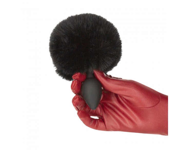 Анальна пробка з хвостом Punishment - Bunny Tail Silicone Anal Plug - Black