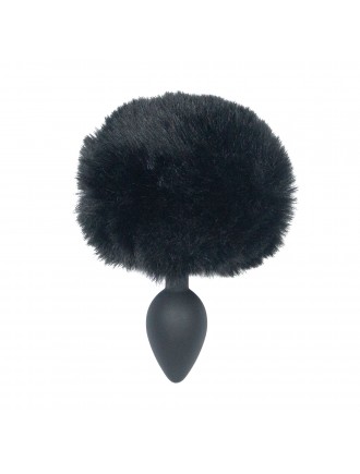 Анальна пробка з хвостом Punishment - Bunny Tail Silicone Anal Plug - Black