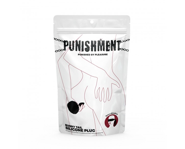 Анальна пробка з хвостом Punishment - Bunny Tail Silicone Anal Plug - Black