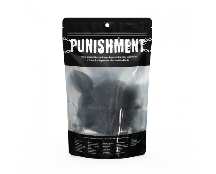 Анальна пробка з хвостом Punishment - Bunny Tail Silicone Anal Plug - Black
