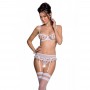 Сексуальний комплект з поясом для панчіх LOVELIA SET white XXL/XXXL - Passion