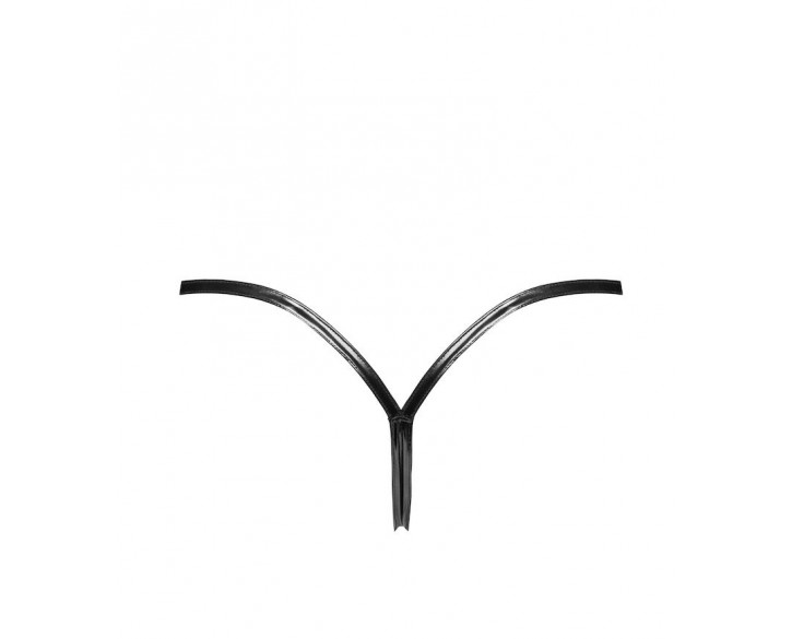 Трусики Noir Handmade P014 Dominae PVC panty with silver clasp L