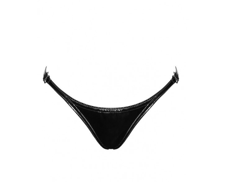 Трусики Noir Handmade P014 Dominae PVC panty with silver clasp L