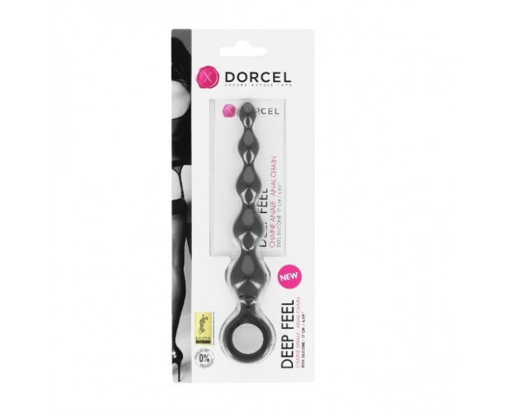 Анальний ланцюжок Dorcel Deep Feel, силікон, макс. діаметр 2,5 см, пружна