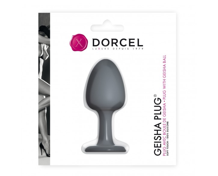 Анальна пробка Dorcel Geisha Plug з кулькою всередині, створює вібрації, макс. діаметр 3,2см