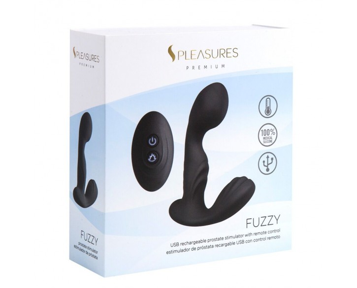Вібромасажер простати S Pleasures Premium FUZZY, чорний, з рельєфом, 10 режимів вібрації, нагрів