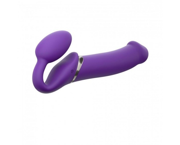 Безремінний страпон з вібрацією Strap-On-Me Vibrating Violet XL, діам. 4,5 см, пульт ДК, регульовани