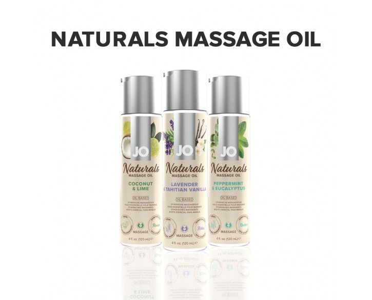 Масажна олія System JO - Naturals Massage Oil - Lavender & Vanilla з натуральними ефірними оліями (1