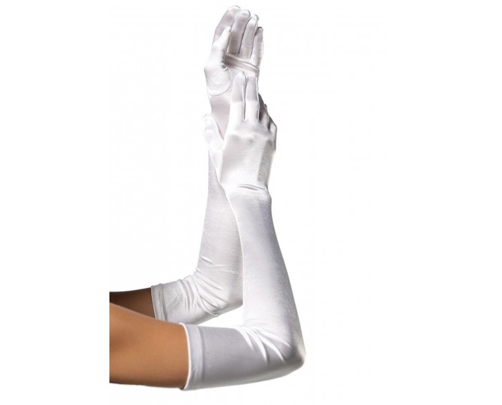 Довгі рукавички Leg Avenue Extra Long Satin Gloves white