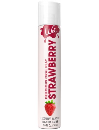 Лубрикант на водній основі Wet Oral Play Strawberry (30 мл), їстівний, без цукру