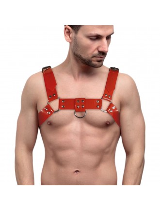 Чоловіча портупея на груди Feral Feelings - Bulldog Harness Red