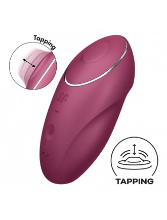 Вібростимулятор-пульсатор Satisfyer Tap & Climax 1 Red, ефект постукування пальцем, 2 мотори