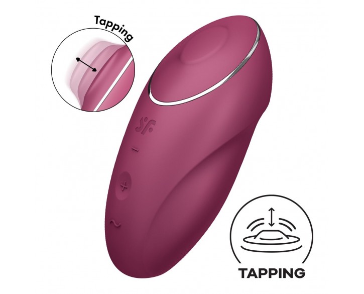 Вібростимулятор-пульсатор Satisfyer Tap & Climax 1 Red, ефект постукування пальцем, 2 мотори