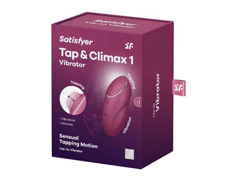 Вібростимулятор-пульсатор Satisfyer Tap & Climax 1 Red, ефект постукування пальцем, 2 мотори