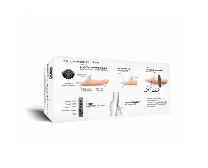 Вібронасадка для страпону з вакуумною стимуляцією Strap-On-Me Multi Orgasm Realistic Dildo M Vanilla