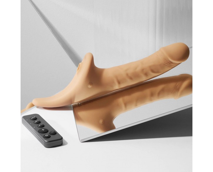 Вібронасадка для страпону з вакуумною стимуляцією Strap-On-Me Multi Orgasm Realistic Dildo M Vanilla