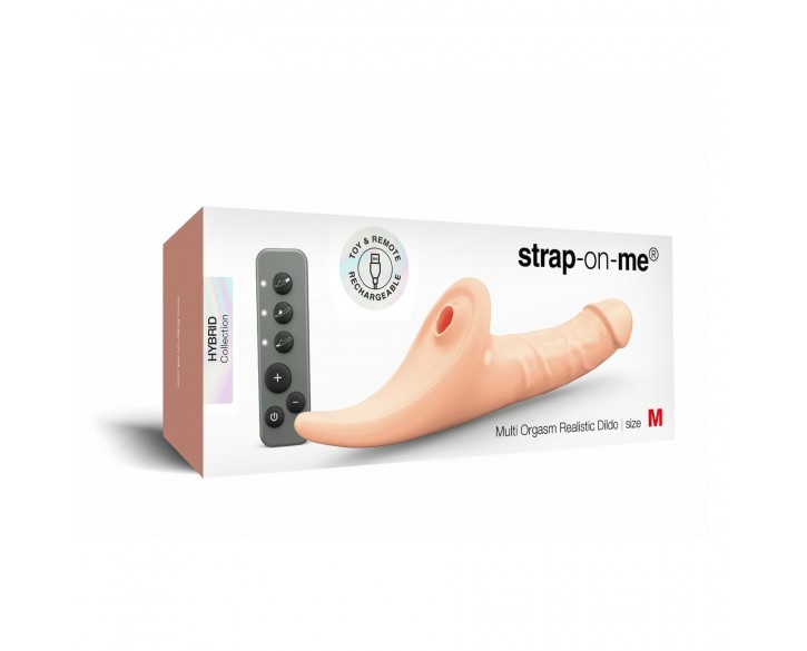 Вібронасадка для страпону з вакуумною стимуляцією Strap-On-Me Multi Orgasm Realistic Dildo M Vanilla