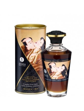 Розігрівальна олія Shunga Aphrodisiac Warming Oil – Creamy Love Latte (100 мл) без цукру, смачна