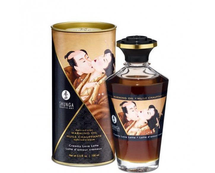 Розігрівальна олія Shunga Aphrodisiac Warming Oil – Creamy Love Latte (100 мл) без цукру, смачна