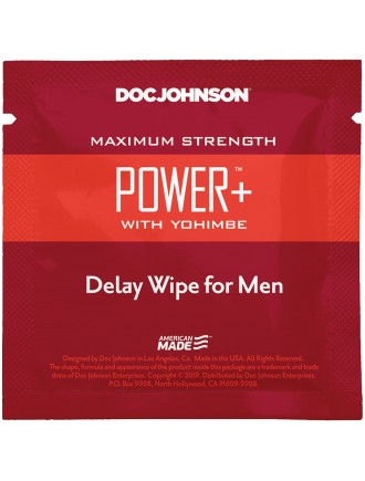 Пролонгуюча серветка Doc Johnson Power + Delay Wipe For Men з екстрактом йохимбе