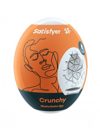 Самозмащувальний мастурбатор-яйце Satisfyer Masturbator Egg Crunchy, одноразовий, не потребує змазки