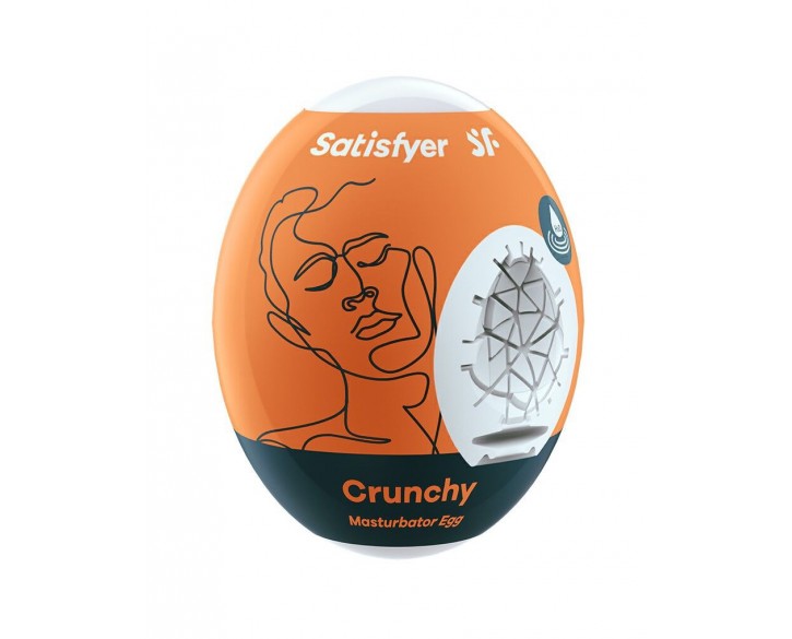 Самозмащувальний мастурбатор-яйце Satisfyer Masturbator Egg Crunchy, одноразовий, не потребує змазки