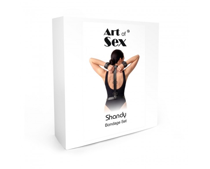 Бондажний набір Art of Sex – Shandy XS-M, екошкіра, чорний