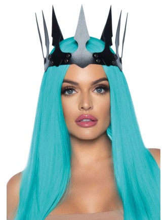 Корона злої королеви Leg Avenue Faux leather spiked crown, штучна шкіра, заклепки