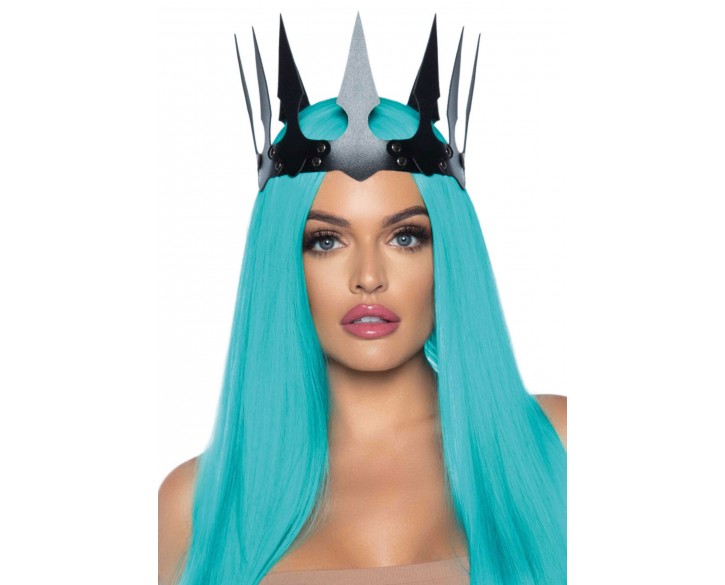 Корона злої королеви Leg Avenue Faux leather spiked crown, штучна шкіра, заклепки