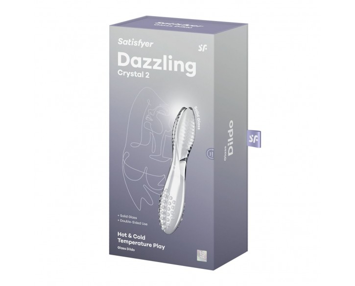 Двосторонній скляний дилдо Satisfyer Dazzling Crystal 2 Transparent