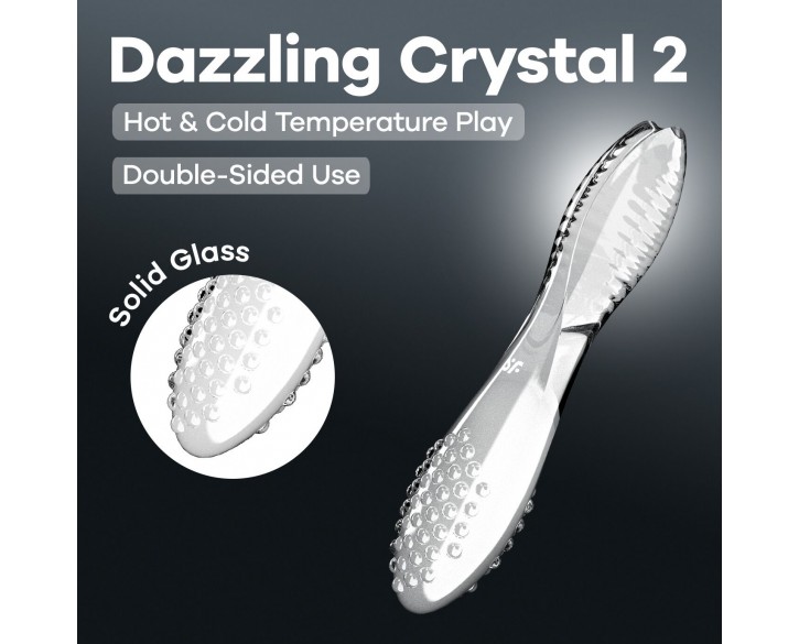 Двосторонній скляний дилдо Satisfyer Dazzling Crystal 2 Transparent