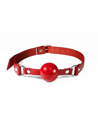 Кляп силіконовий Feral Feelings Silicon Ball Gag Red/Red, червоний ремінець, червона кулька