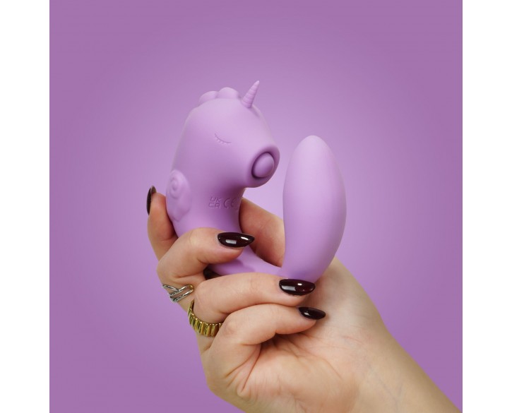 Вібратор-єдиноріжка Unihorn – C Horse – Marina Lilac, вагінально-кліторальна стимуляція, 2 мотори по 10 режимів