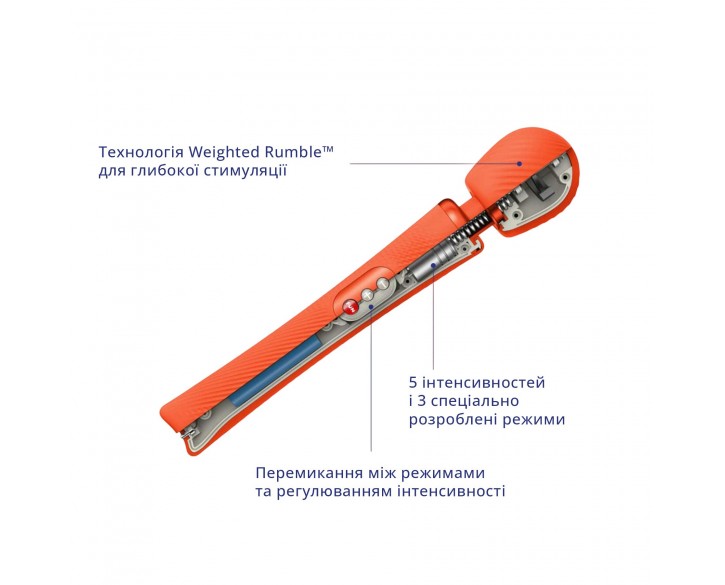 Вібромасажер Fun Factory VIM Vibrating Wand sunrise orange, суперпотужний та легкий, до 6 годин роботи