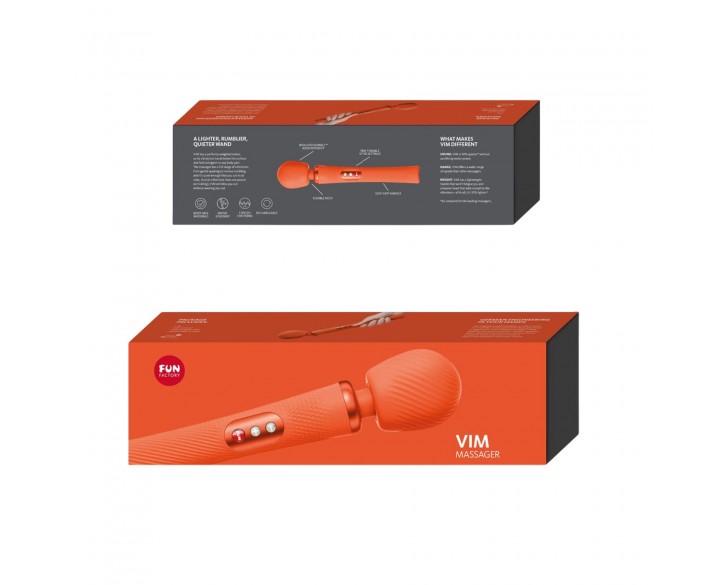 Вібромасажер Fun Factory VIM Vibrating Wand sunrise orange, суперпотужний та легкий, до 6 годин роботи