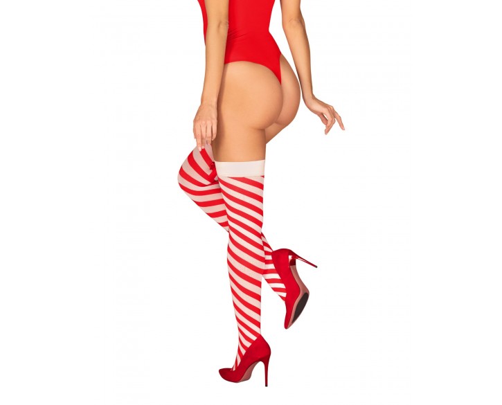 Панчохи Obsessive Kissmas stockings S/M