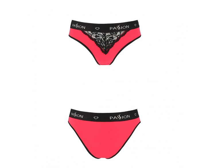 Трусики з широкою гумкою і мереживом Passion PS001 PANTIES red/black, size S